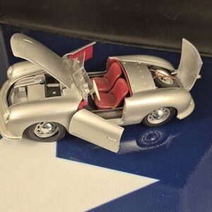 Silver Model Car with Red Interior